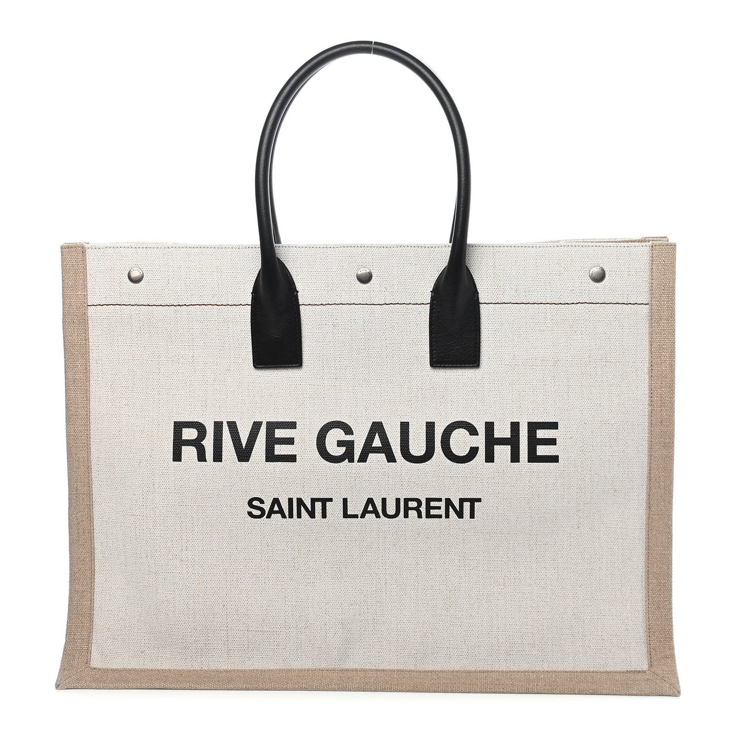 Linen Calfskin Rive Gauche Tote Optic White