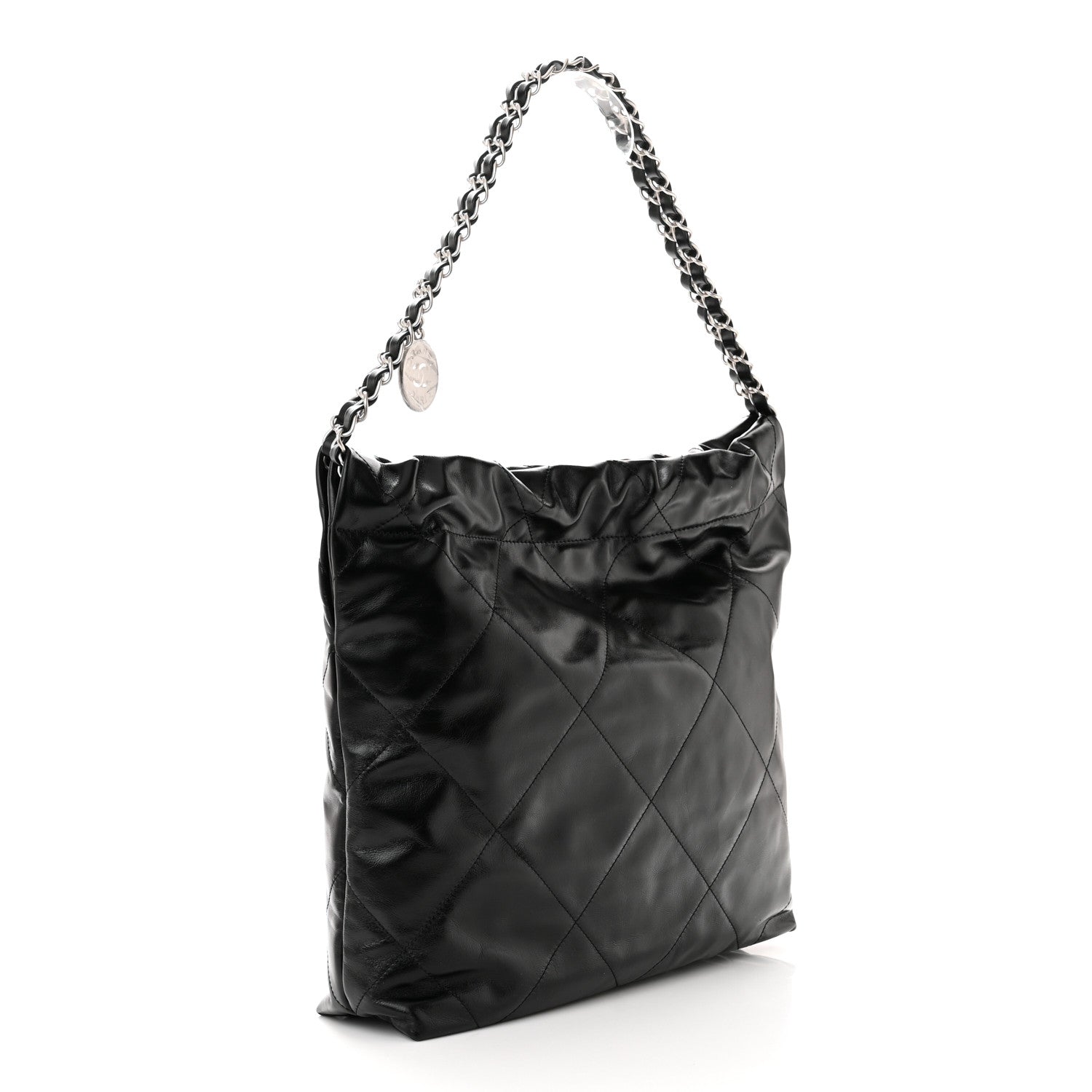 Chanel Shiny Calfskin Quilted Small Chanel 22 Black 4 of 12