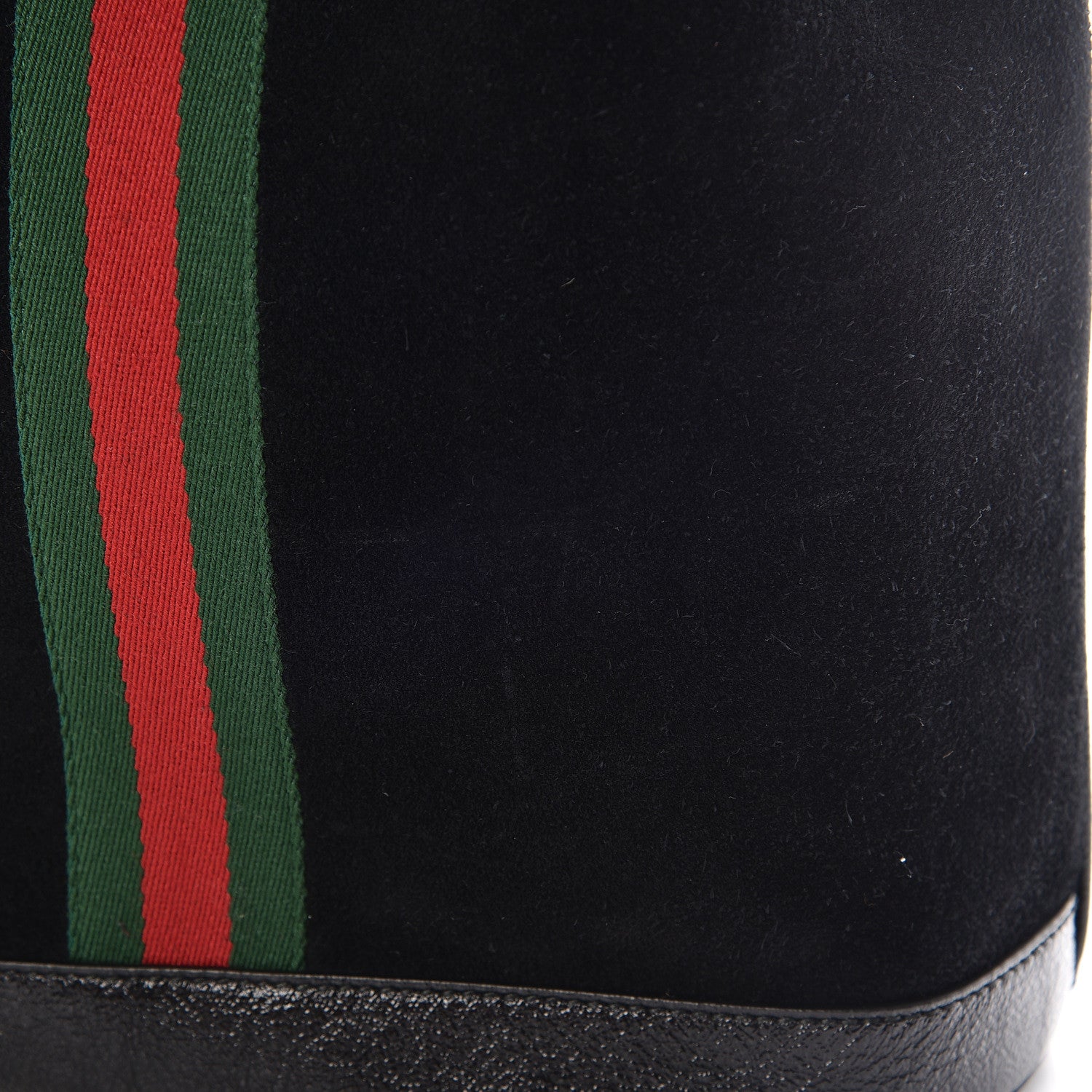 Gucci Suede Patent Web Medium Rajah Bucket Bag Black 15 of 16
