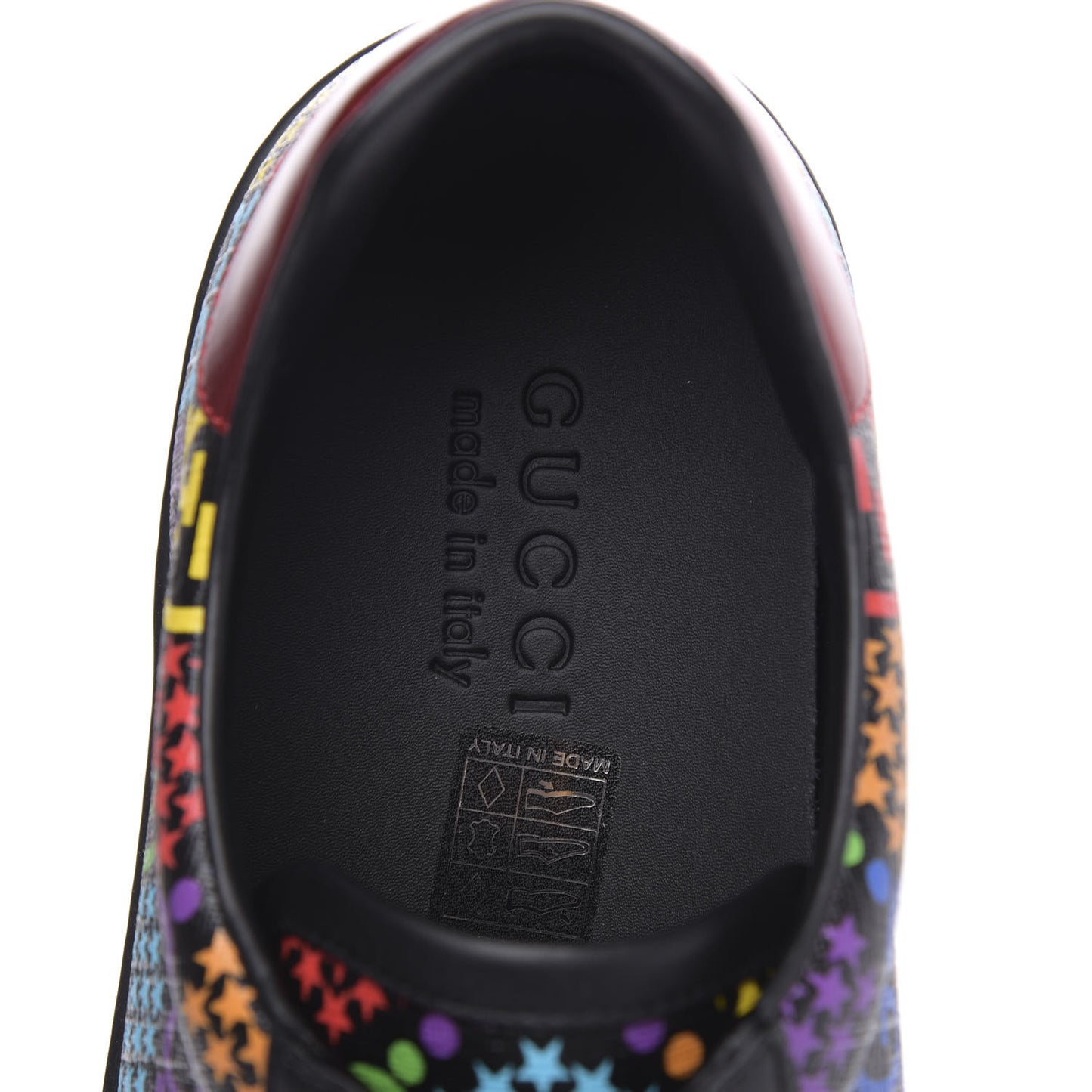 GG Supreme Monogram Psychedelic Mens Ace Sneakers 8 Black Multicolor