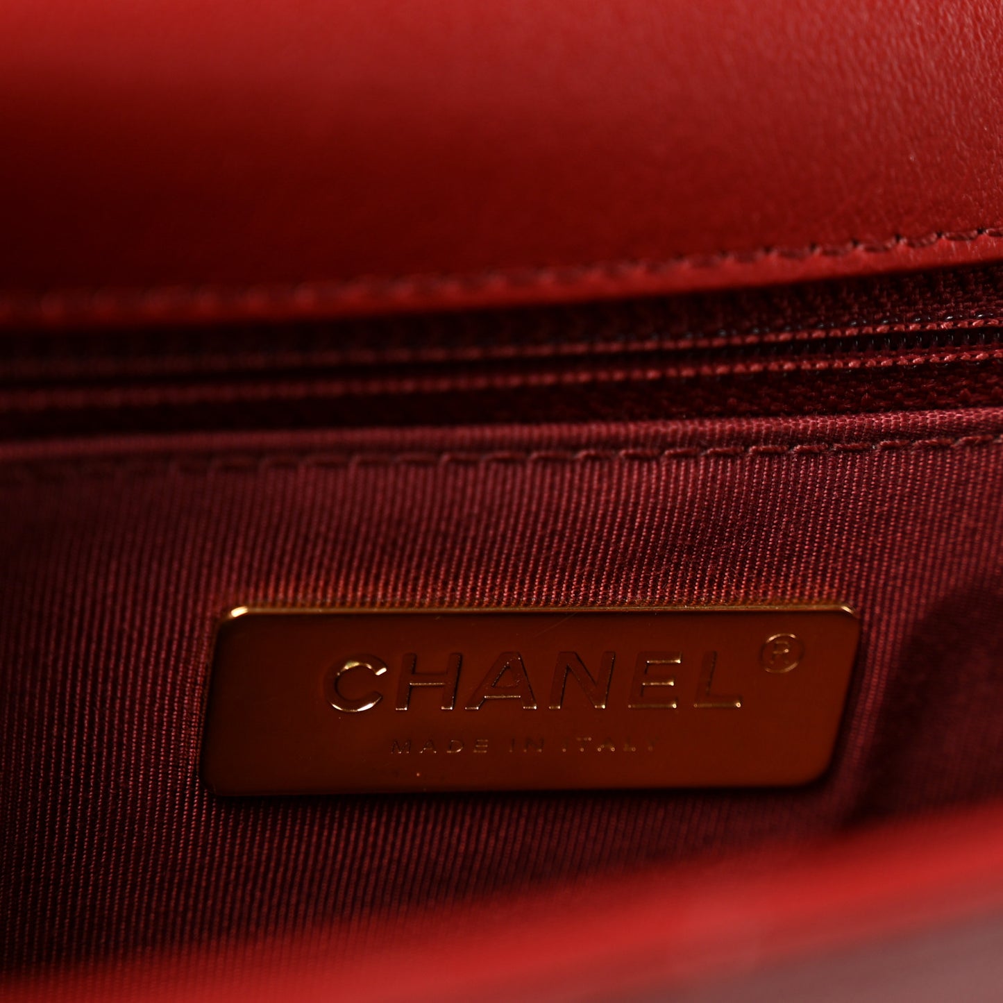 Lambskin Quilted Chain Infinity Top Handle Flap Burgundy