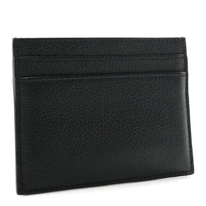 Saint Laurent Grained Calfskin Tiny Cassandre Credit Card Case Black 3 of 7
