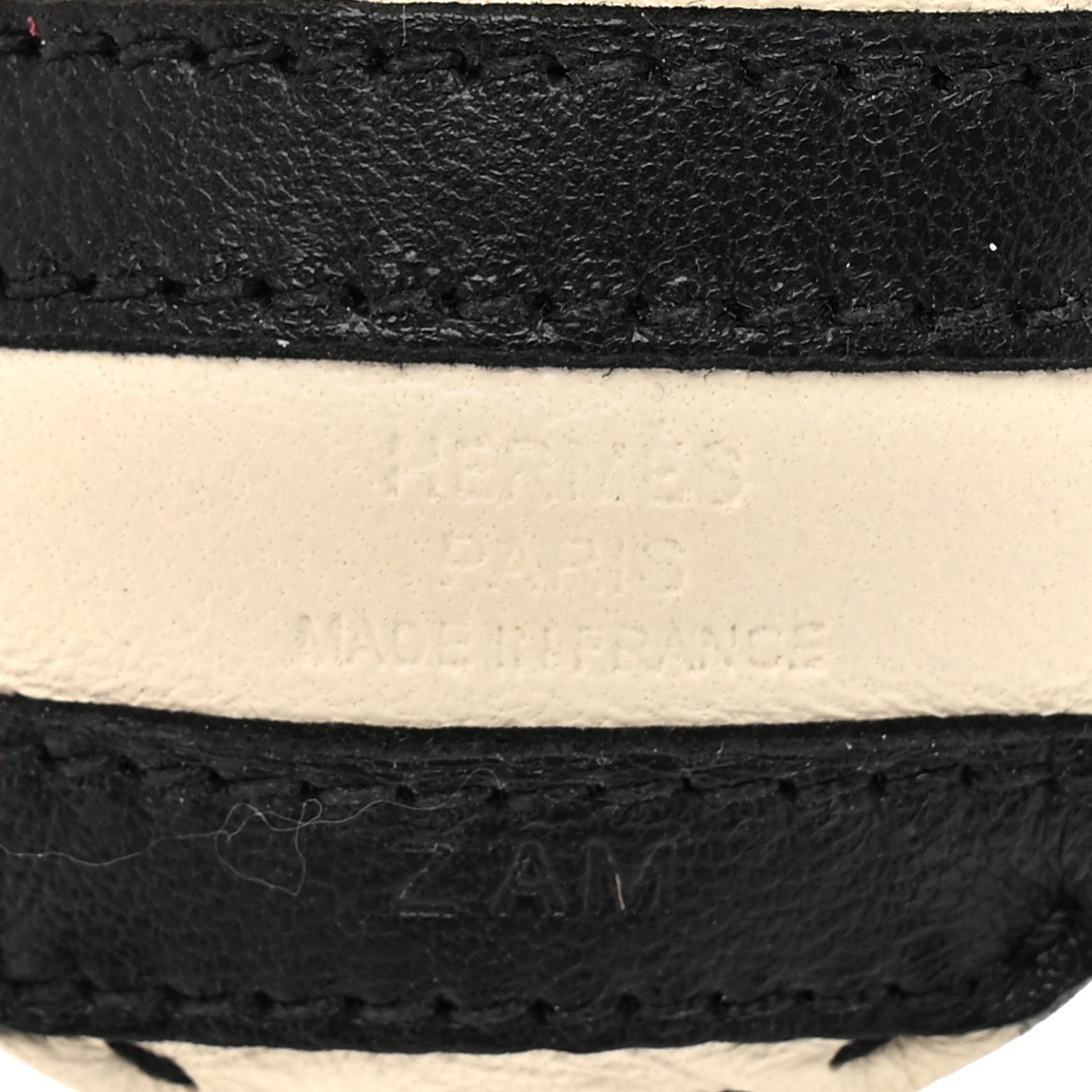 Hermes Milo Lambskin Geegee Savannah Bag Charm Craie Black Rose Mexico 3 of 4