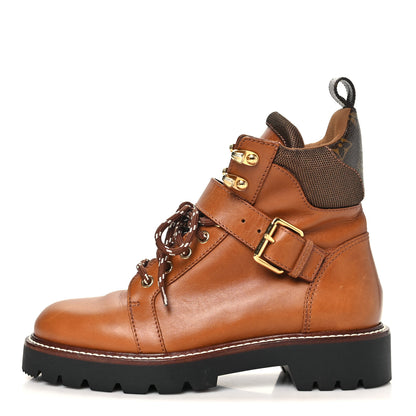 Louis Vuitton Calfskin Territory Ranger Combat Boots 36.5 38 Cognac 1 of 10