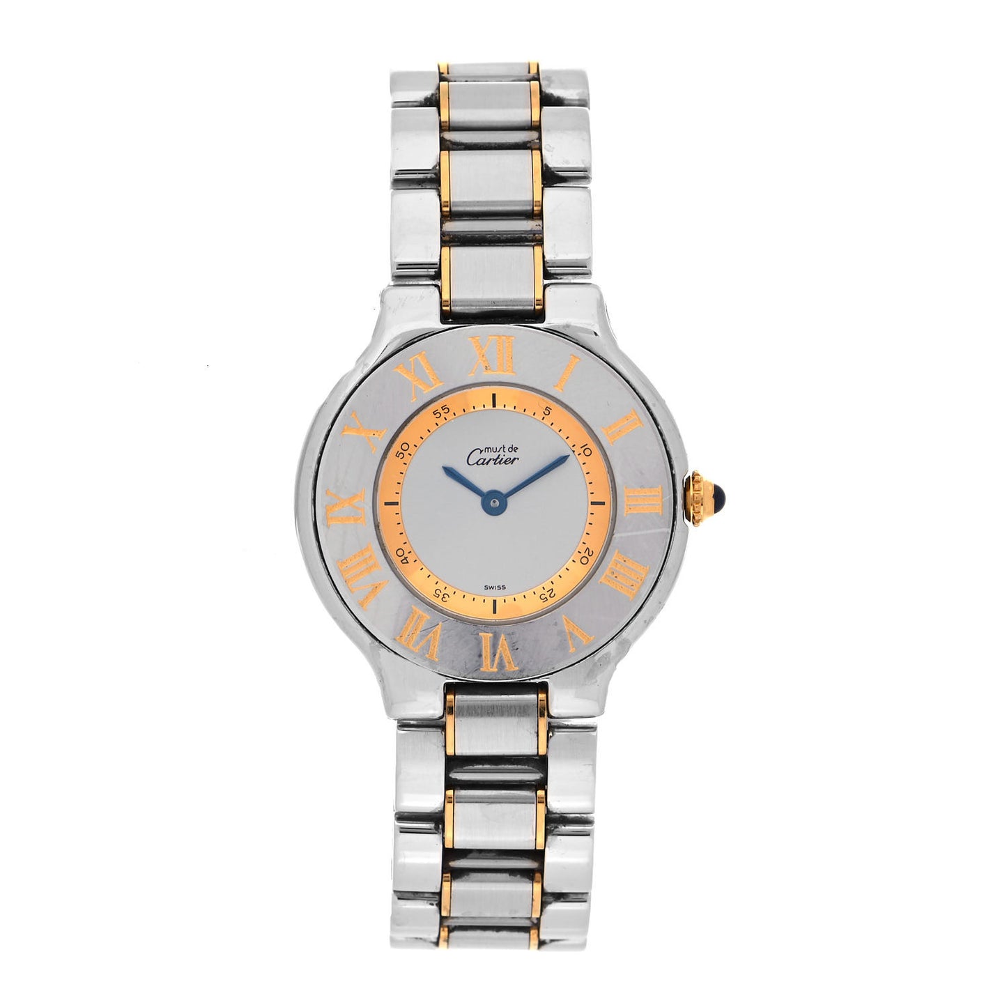 Stainless Steel 18K Yellow Gold 31mm Must De 21 Quartz Watch