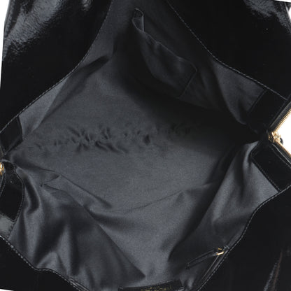 Saint Laurent Patent Crocodile Embossed Tribute Tote Black 5 of 7