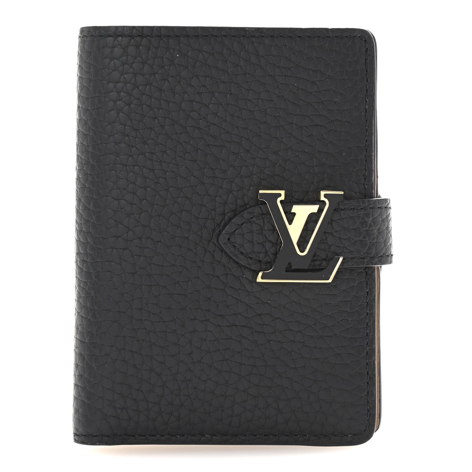 Louis Vuitton Taurillon Capucines Vertical Compact Wallet Black 1 of 7