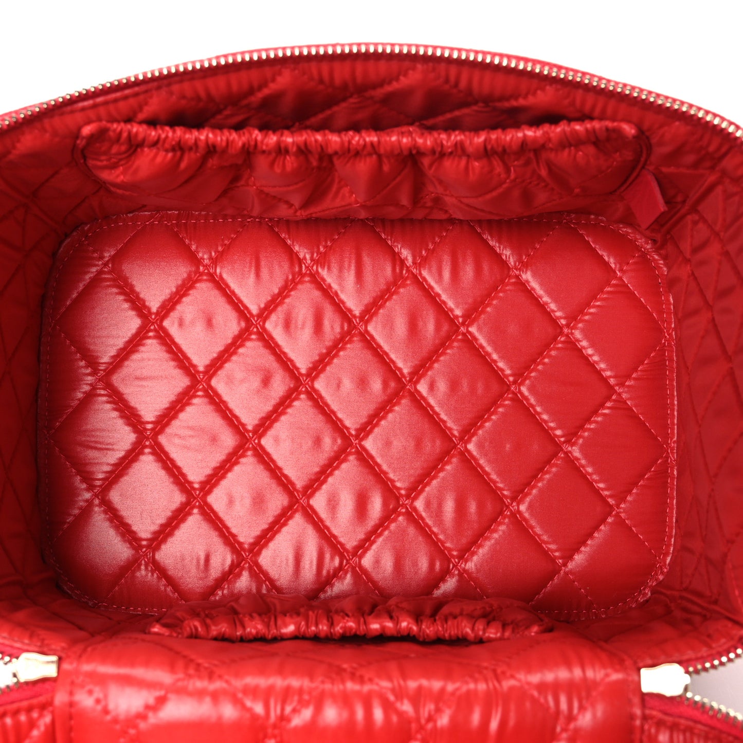 Caviar Quilted Large Vanity Pouch Red