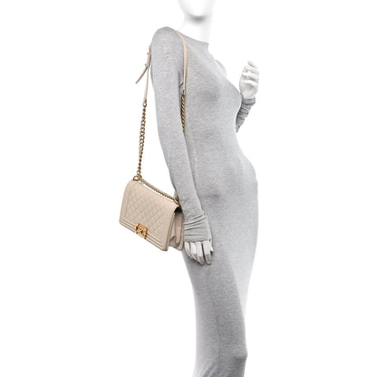 Chanel Calfskin Quilted Medium Boy Flap Beige 2 of 11