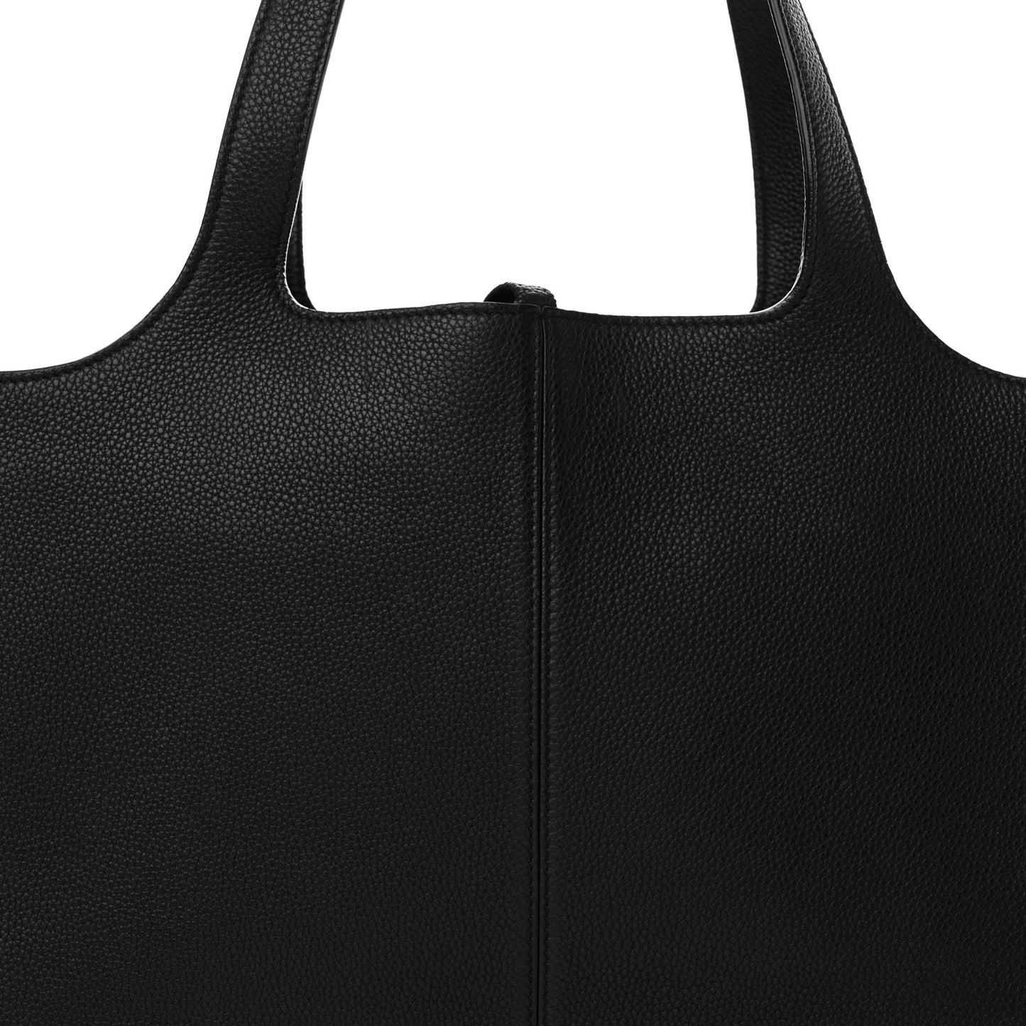 Baby Grained Calfskin Medium Tri-Fold Bag Black