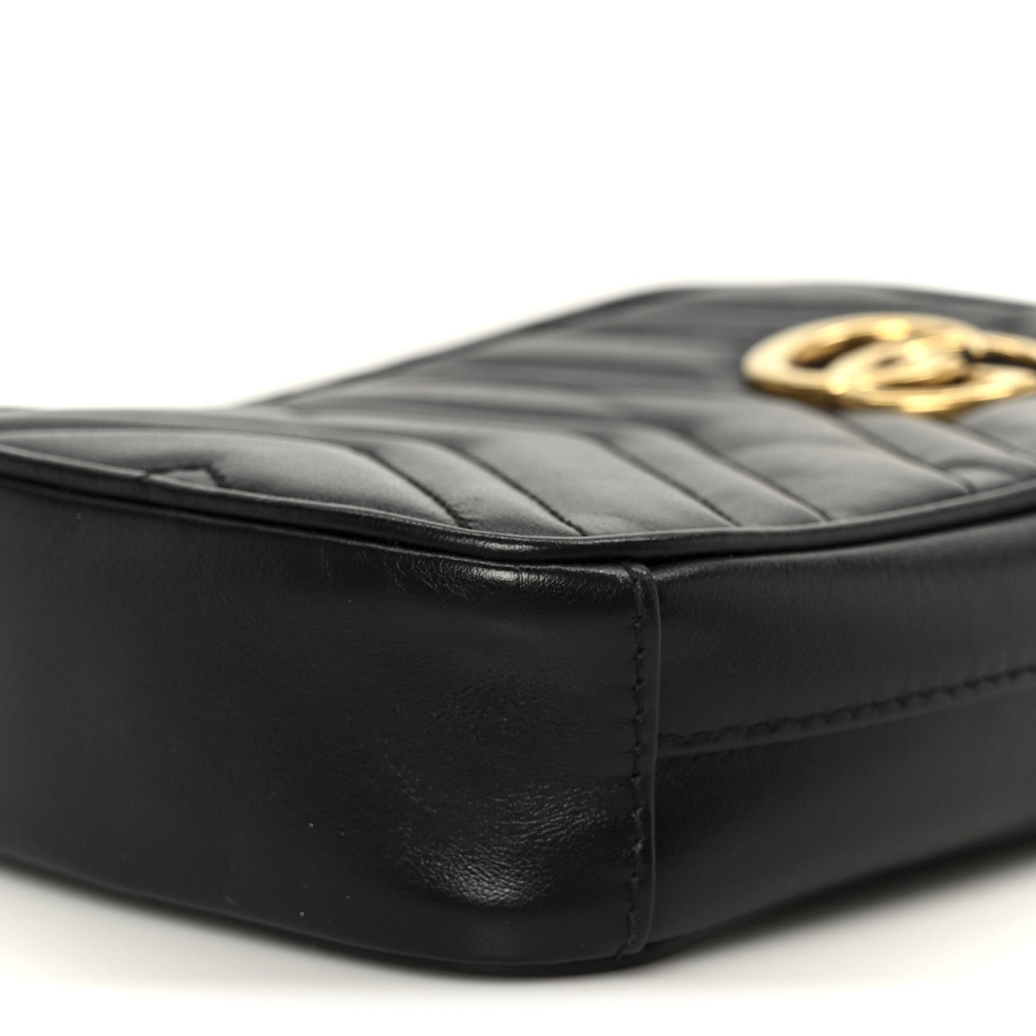 Gucci Calfskin Matelasse Mini GG Marmont Crossbody Bag Black 10 of 11