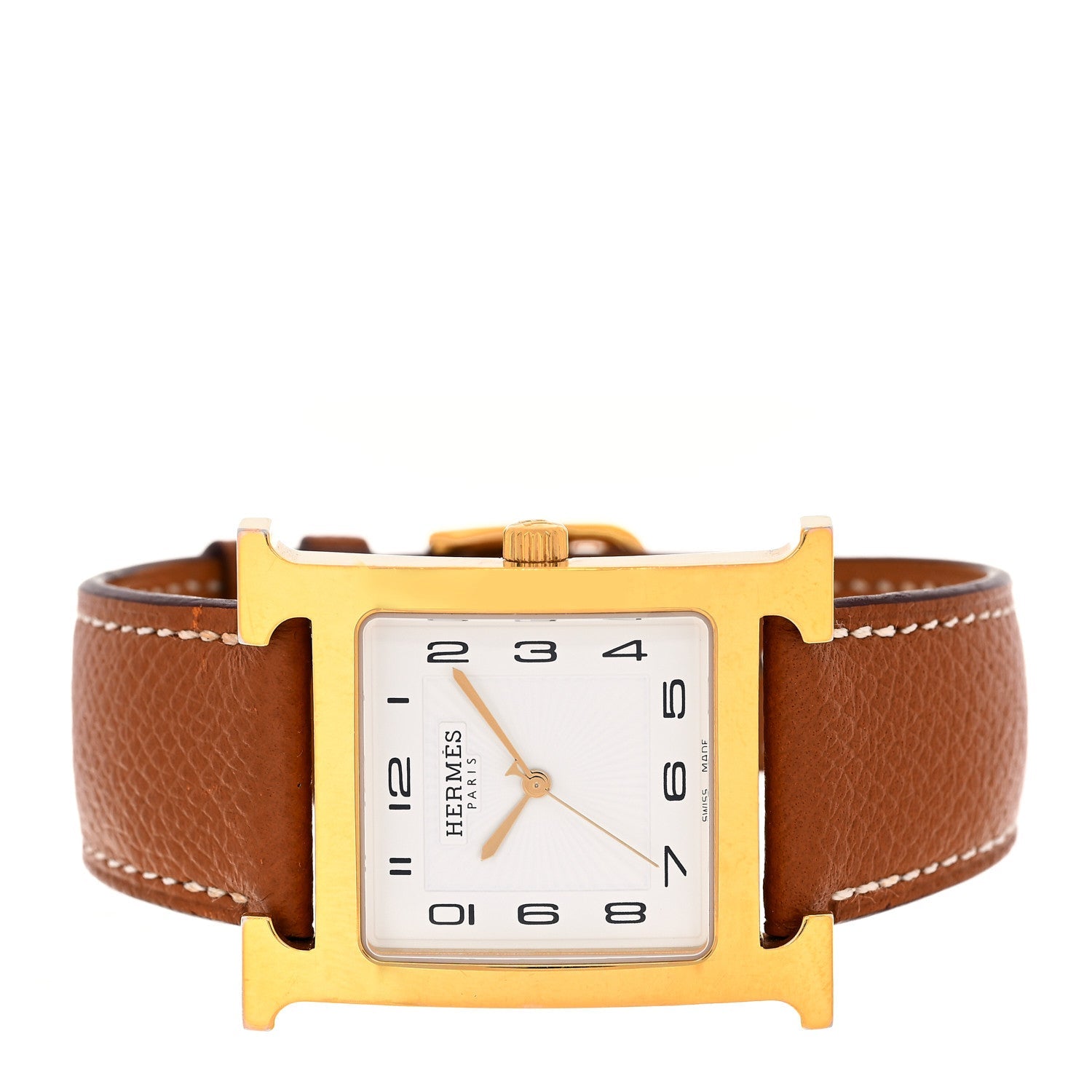 Hermes Stainless Steel Epsom 30.5mm Heure H Hour Quartz Watch Gold 2 of 5