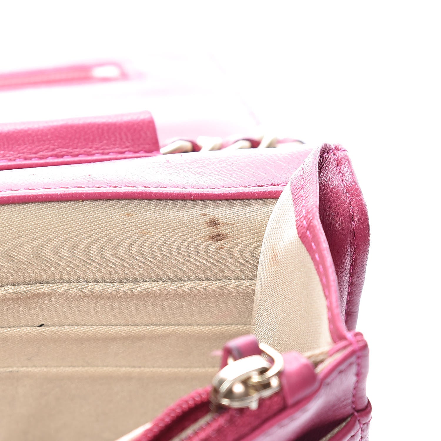 Chanel Caviar Camellia Embossed Wallet On Chain WOC Fuchsia 18 of 22