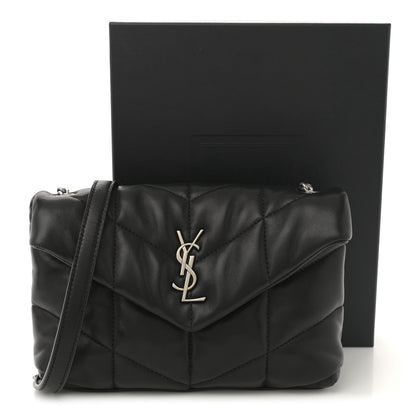 Saint Laurent Lambskin Quilted Toy Loulou Puffer Monogram Chain Satchel Black 12 of 12