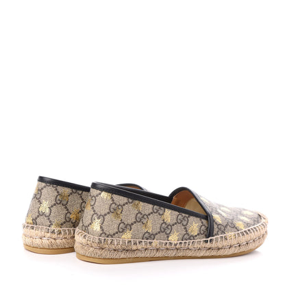Gucci GG Supreme Monogram Bees Espadrille Flats 36.5 Beige Ebony Oro Black 4 of 7