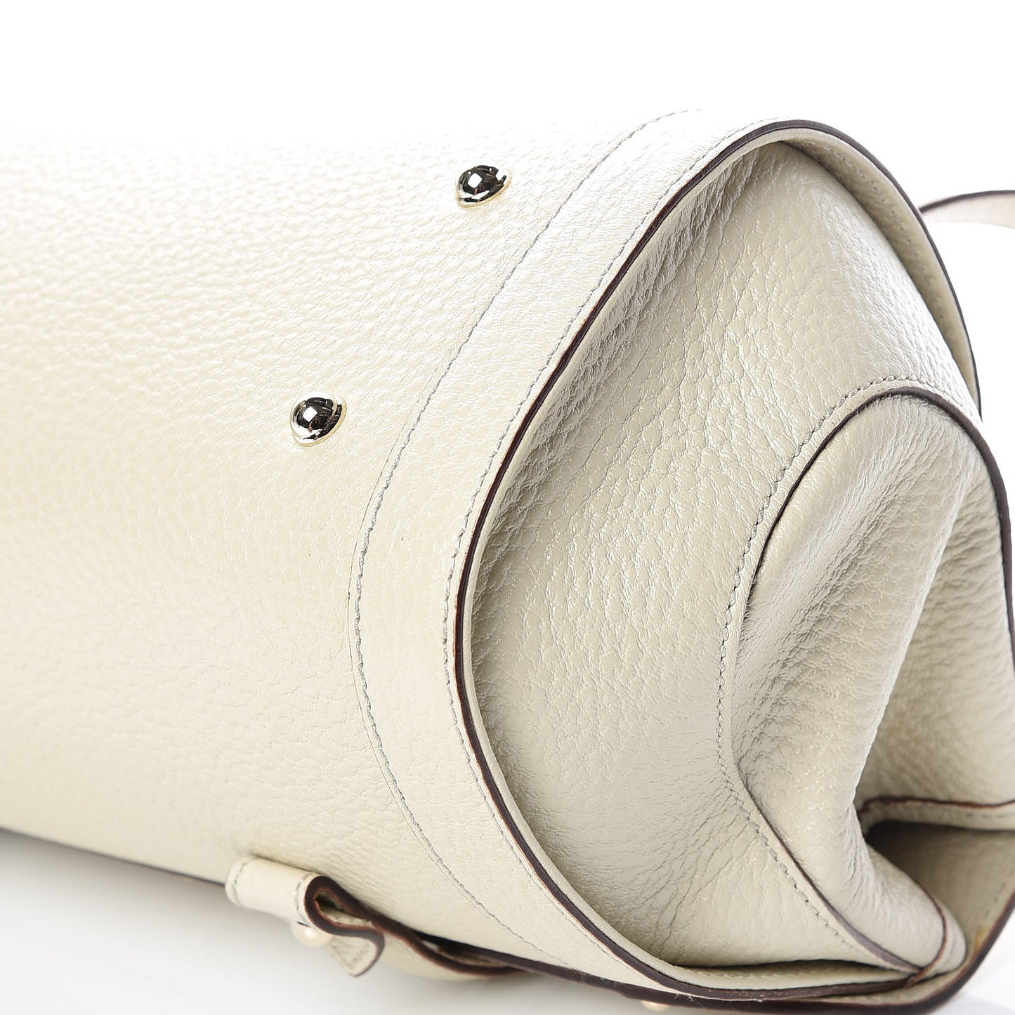 Calfskin Bamboo Bullet Satchel Ivory