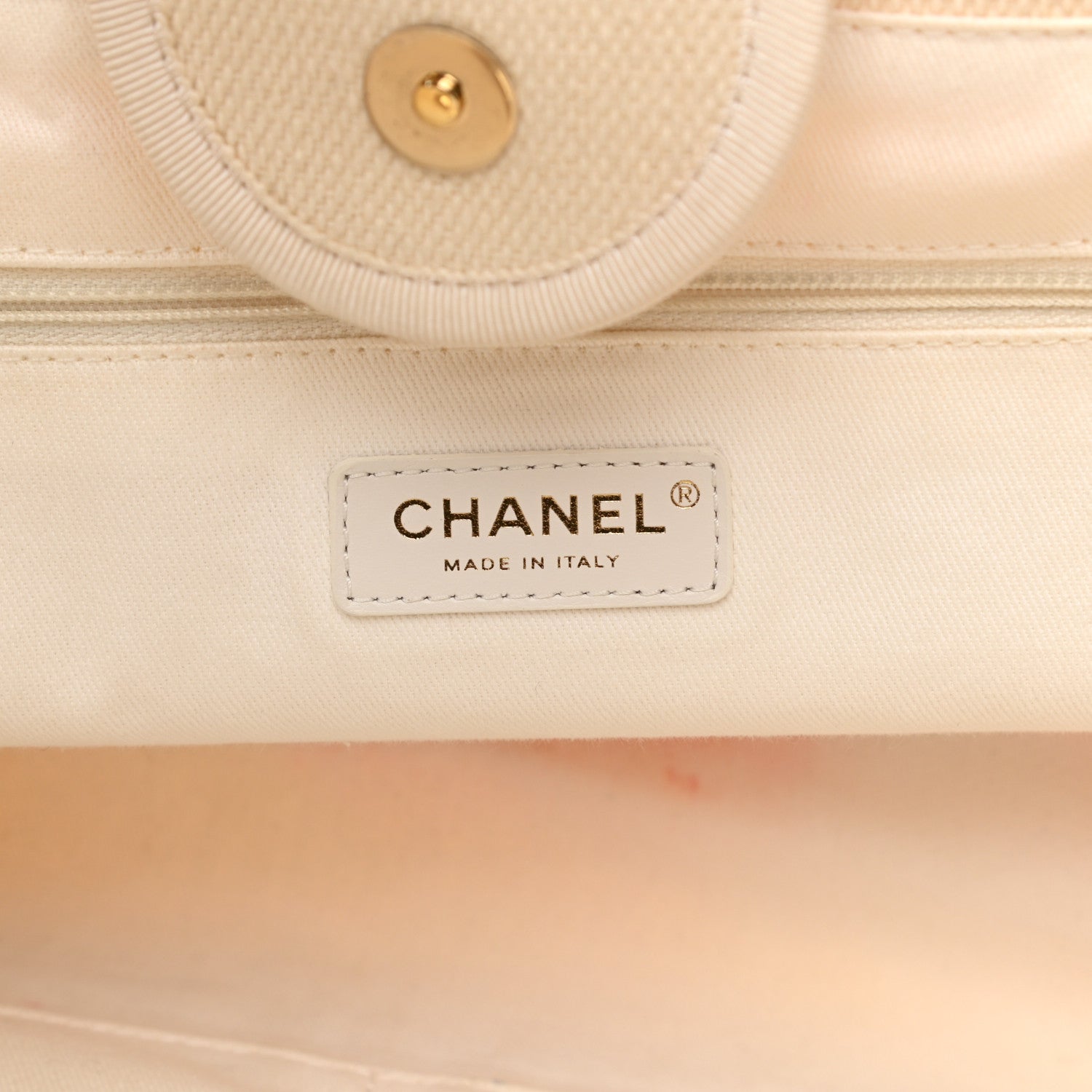 Chanel Canvas Pearl Medium Deauville Tote Ecru Beige 6 of 11
