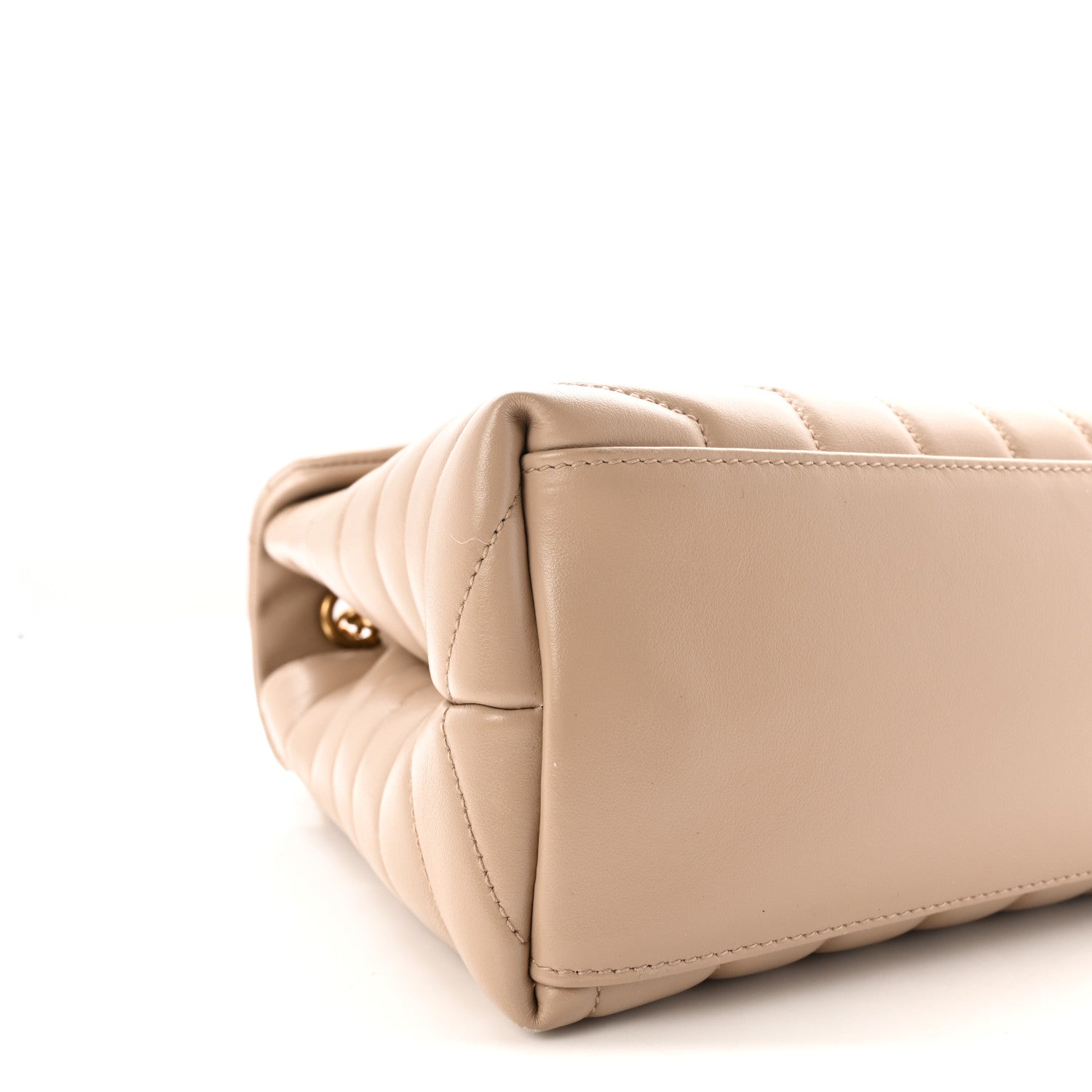 Saint Laurent Calfskin Y Quilted Monogram Medium Loulou Chain Satchel Dark Beige 8 of 10
