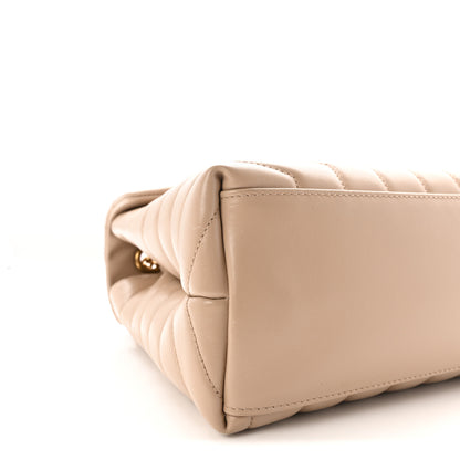 Saint Laurent Calfskin Y Quilted Monogram Medium Loulou Chain Satchel Dark Beige 8 of 10