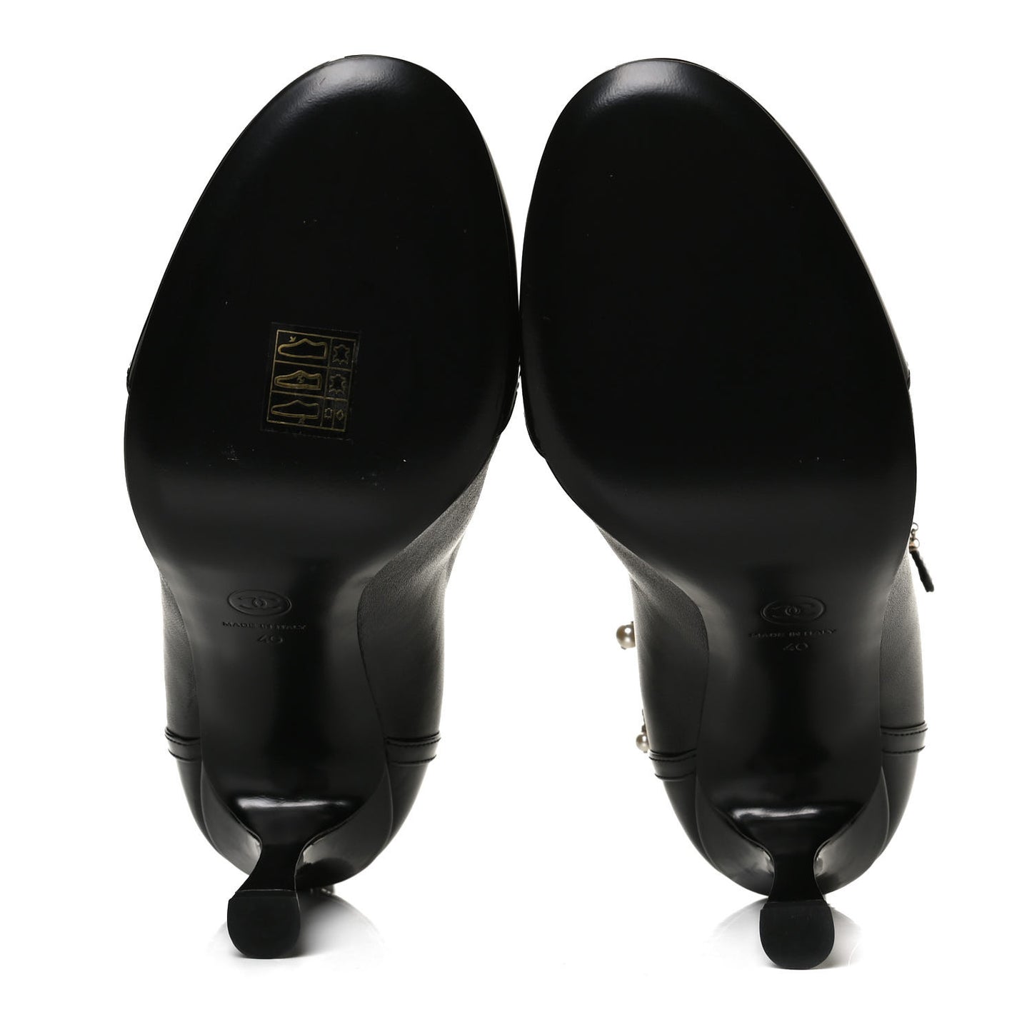 Lambskin Patent Calfskin Ankle Boots 40 Black