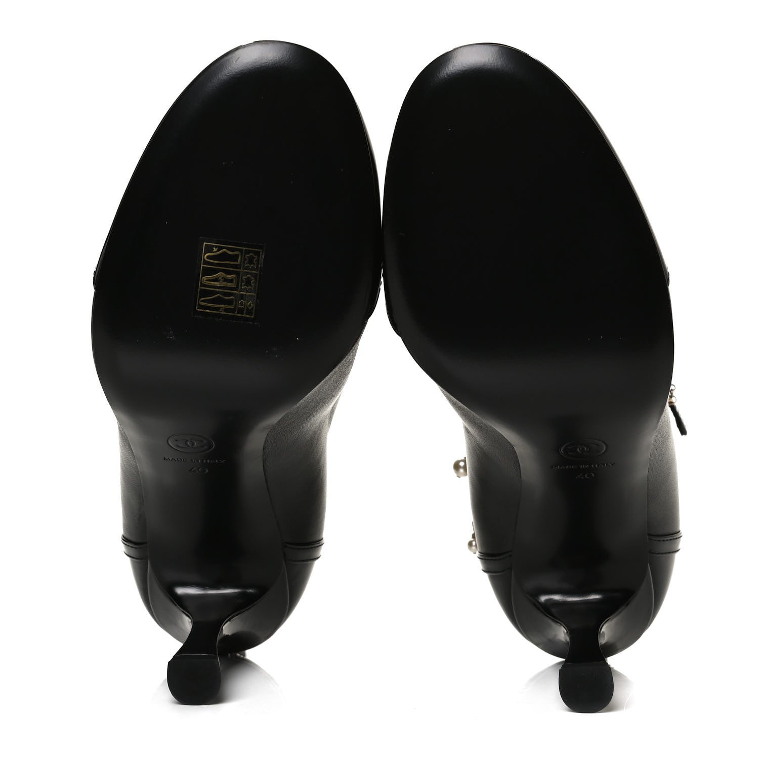 Chanel Lambskin Patent Calfskin Ankle Boots 40 Black 7 of 13