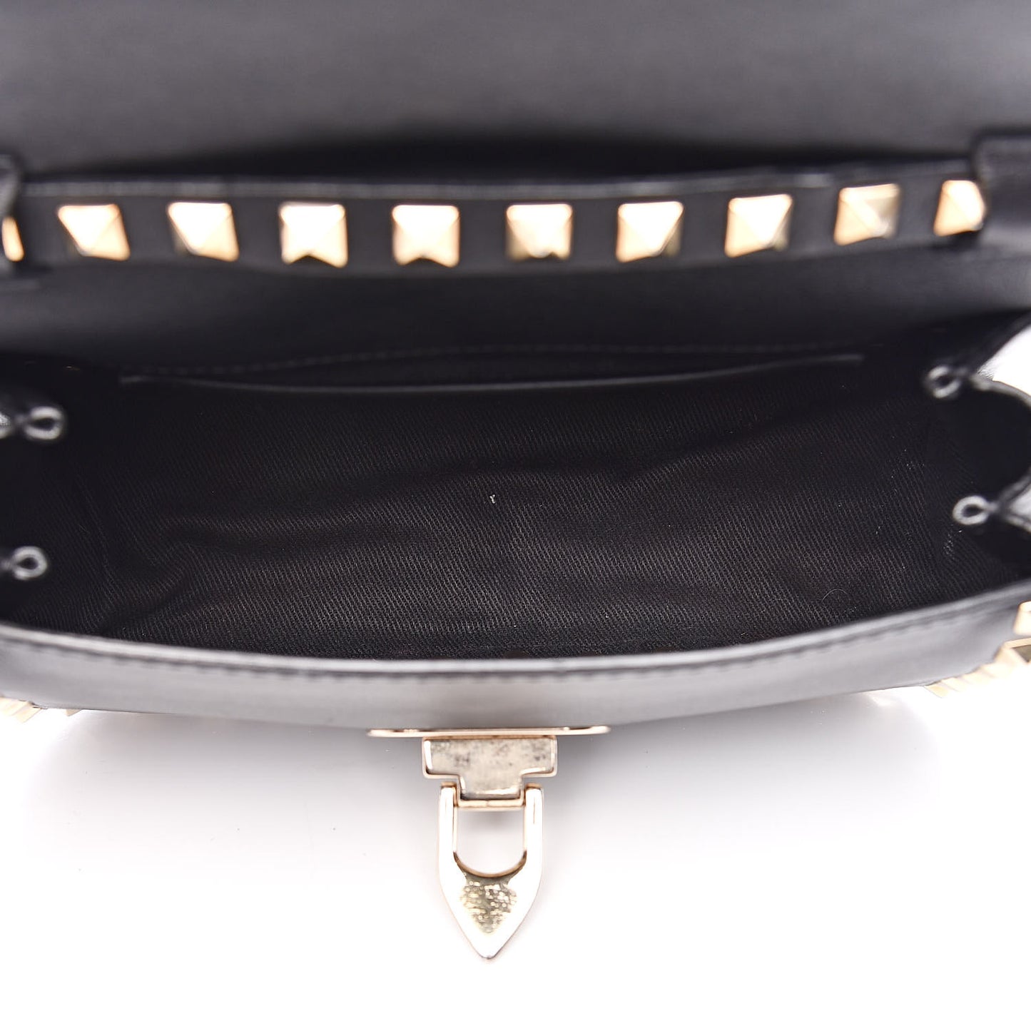 Vitello Mini Rockstud Flap Saddle Crossbody Bag Black