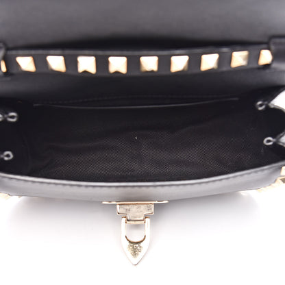 Valentino Garavani Vitello Mini Rockstud Flap Saddle Crossbody Bag Black 5 of 11