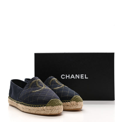 Chanel Fabric Biarritz CC Espadrilles 41 Blue Green 10 of 10