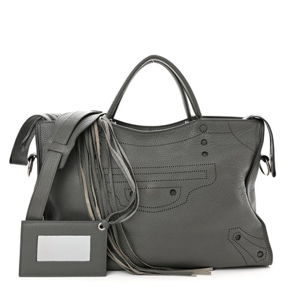 Balenciaga Veau Grana Perforated Blackout Hardware City Gris Acier 1 of 14