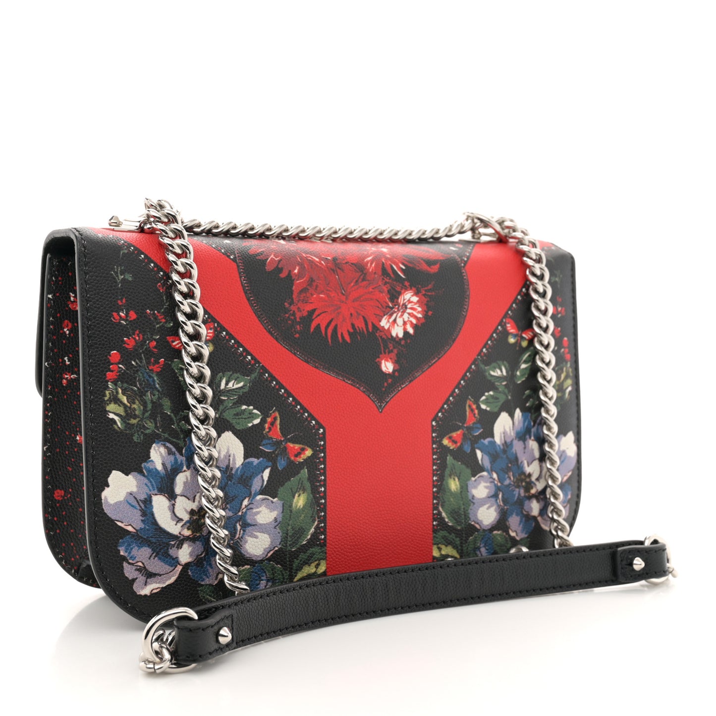 Calfskin Floral Medium Insignia Flap Multicolor