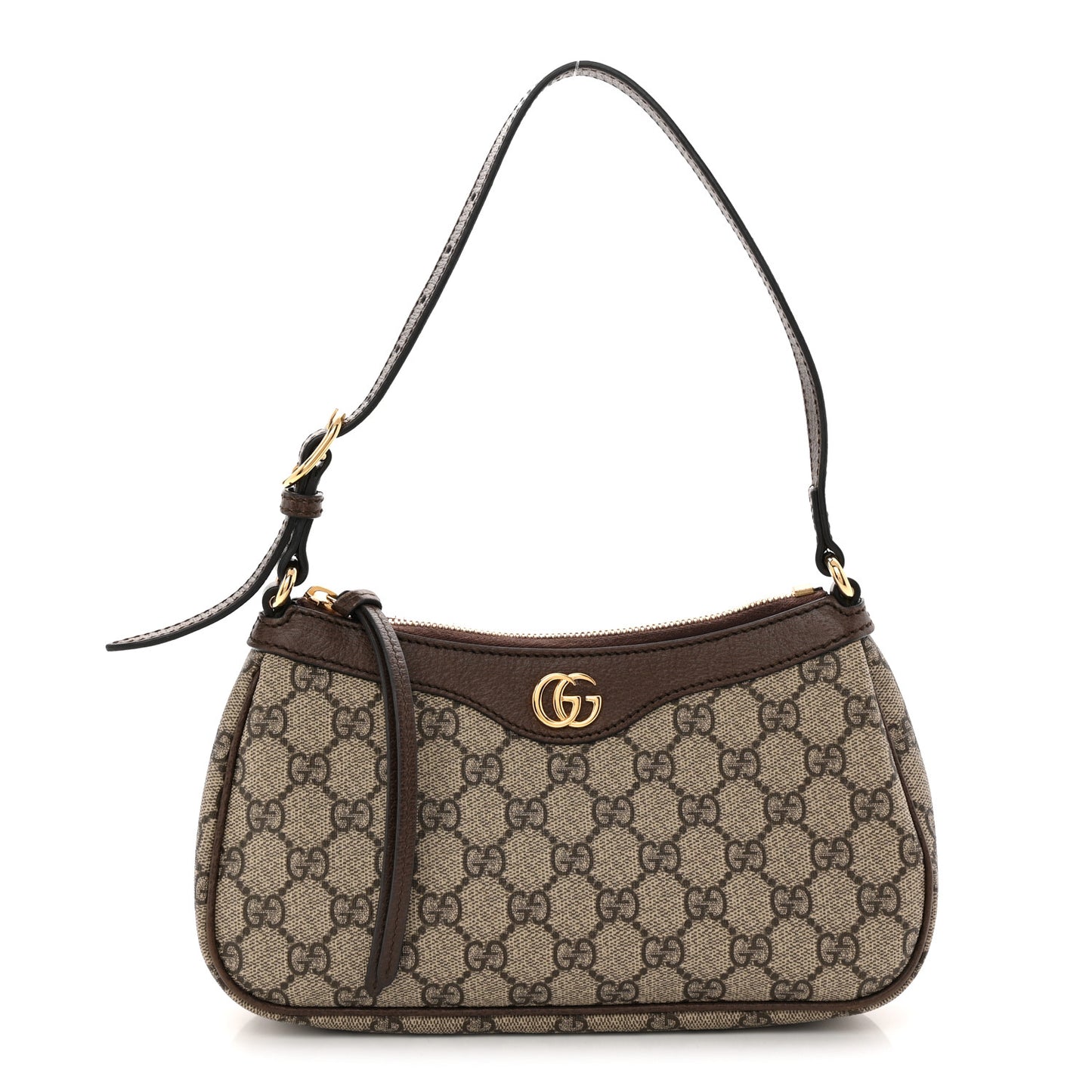 GG Supreme Monogram Textured Dollar Calfskin Small Ophidia Hobo Beige Ebony New Acero