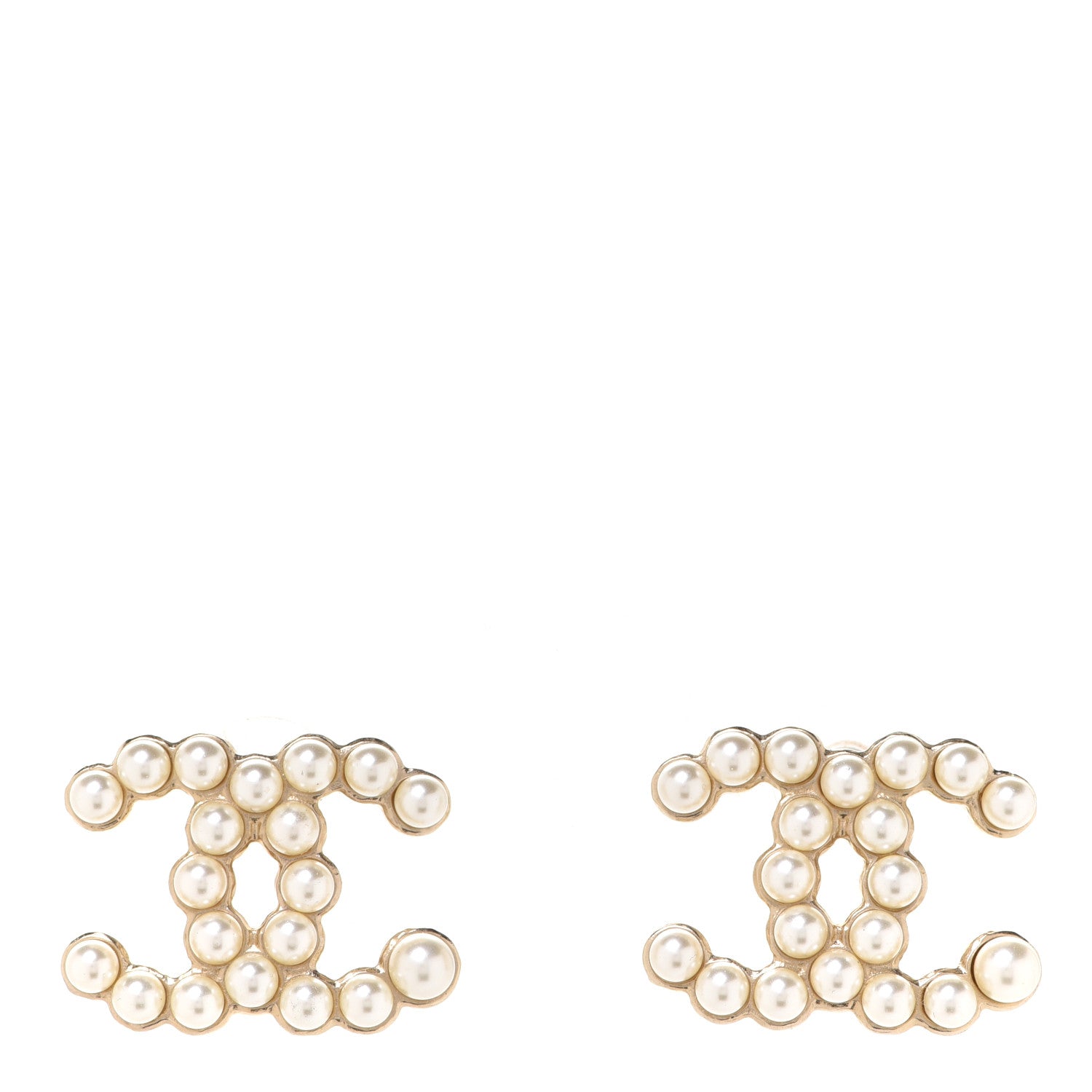 Chanel Pearl CC Earrings Light Gold 1 of 5