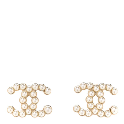 Chanel Pearl CC Earrings Light Gold 1 of 5