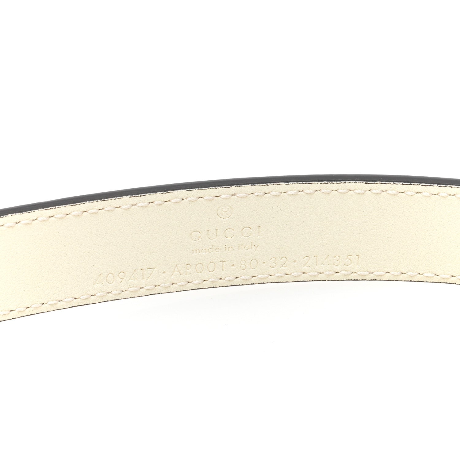 Gucci Calfskin Double G 20mm Belt 80 32 Mystic White 4 of 5