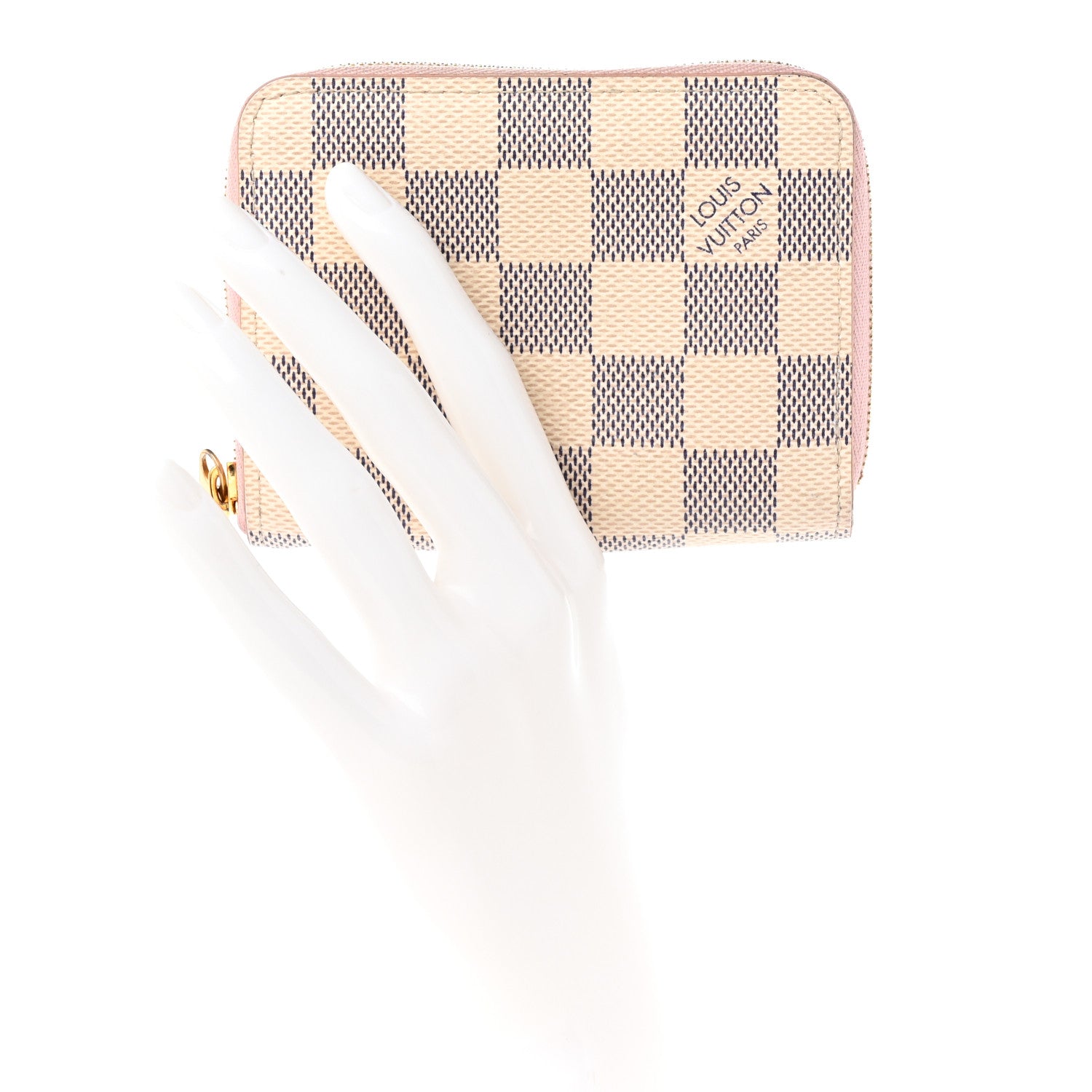 Louis Vuitton Damier Azur Zippy Coin Purse Rose Ballerine 2 of 12