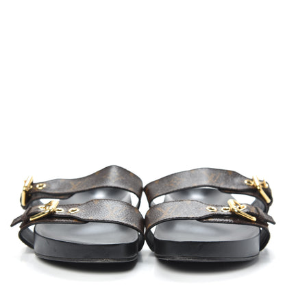 Louis Vuitton Monogram Bom Dia Mule Sandals 39 Black 2 of 8