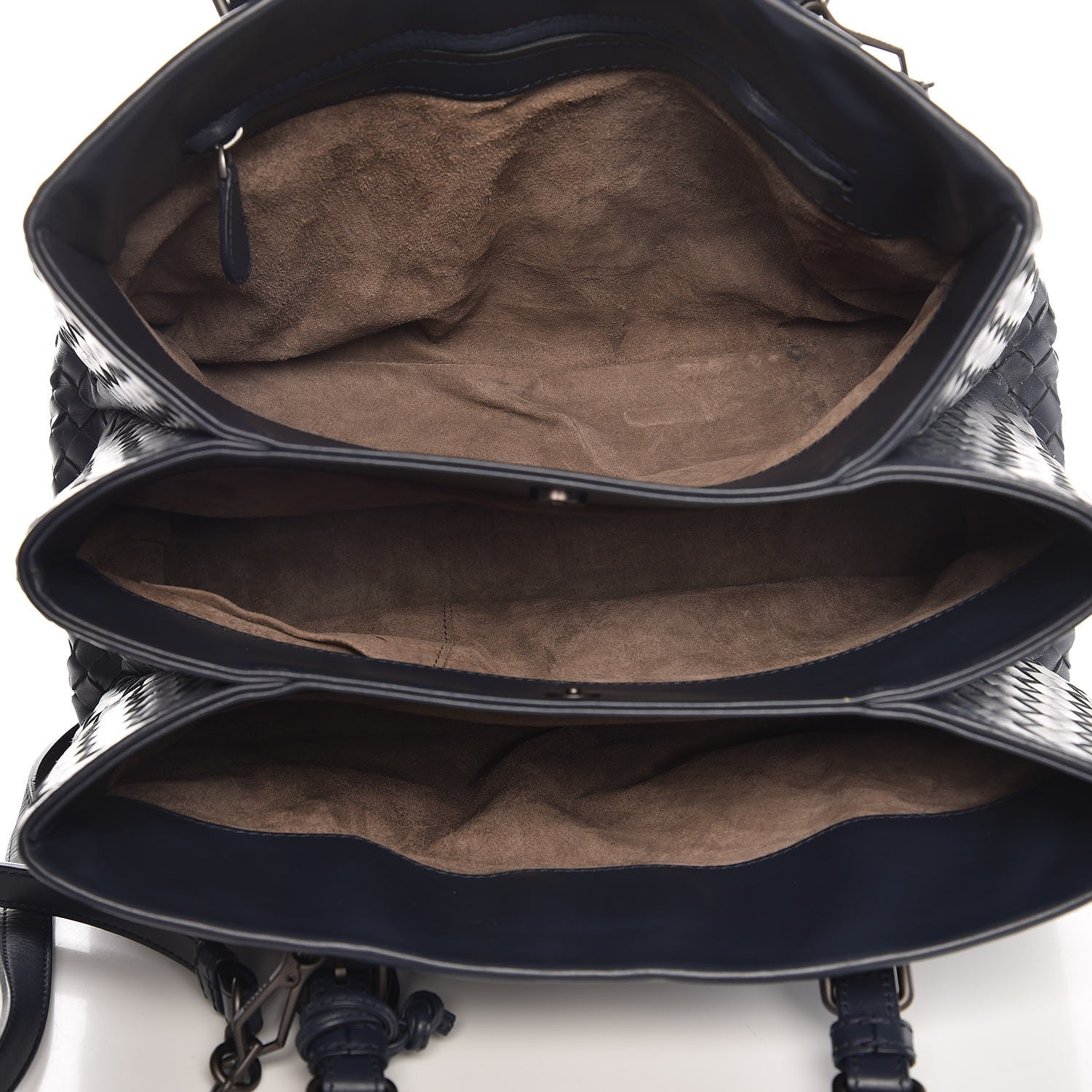 Bottega Veneta Light Calf Intrecciato Small Roma Dark Blue 5 of 9