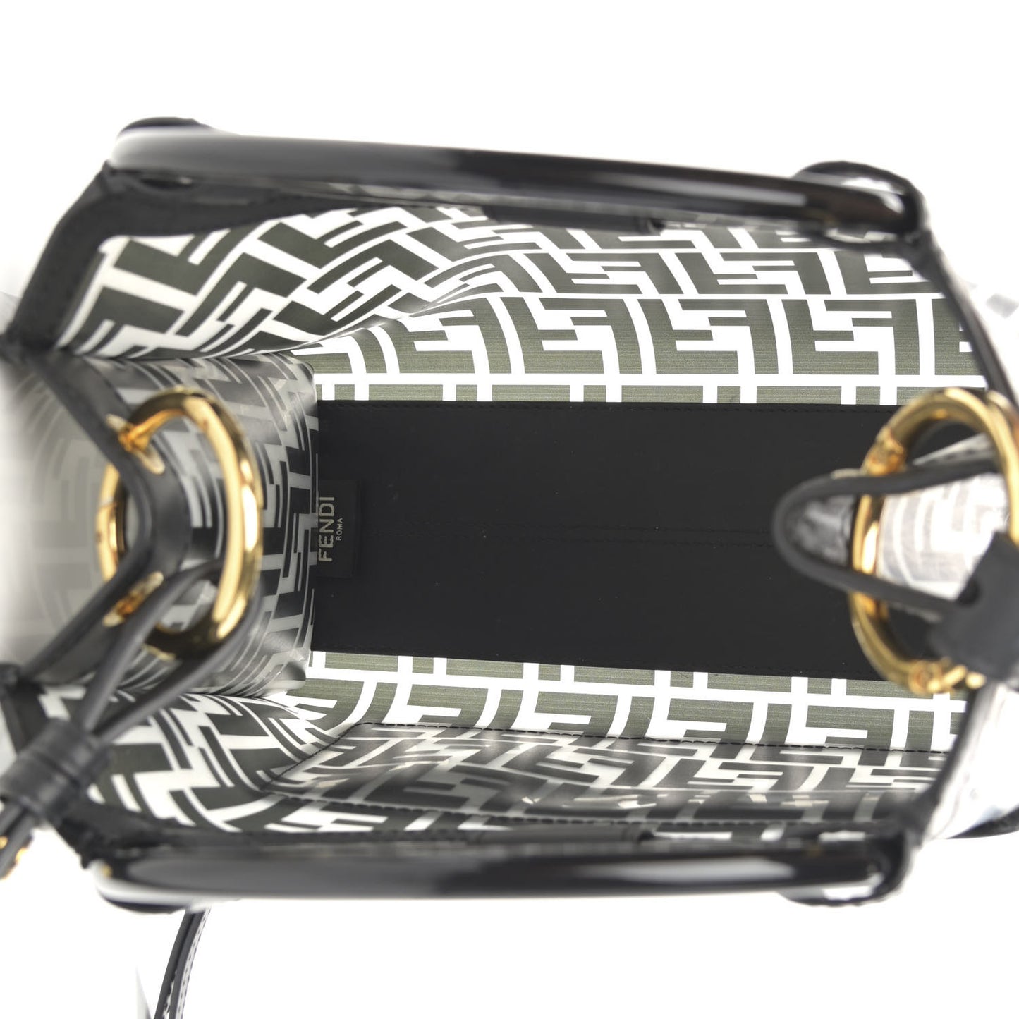 TPU FF Vitello Century Plexiglass Small Runaway Shopper Tote Black