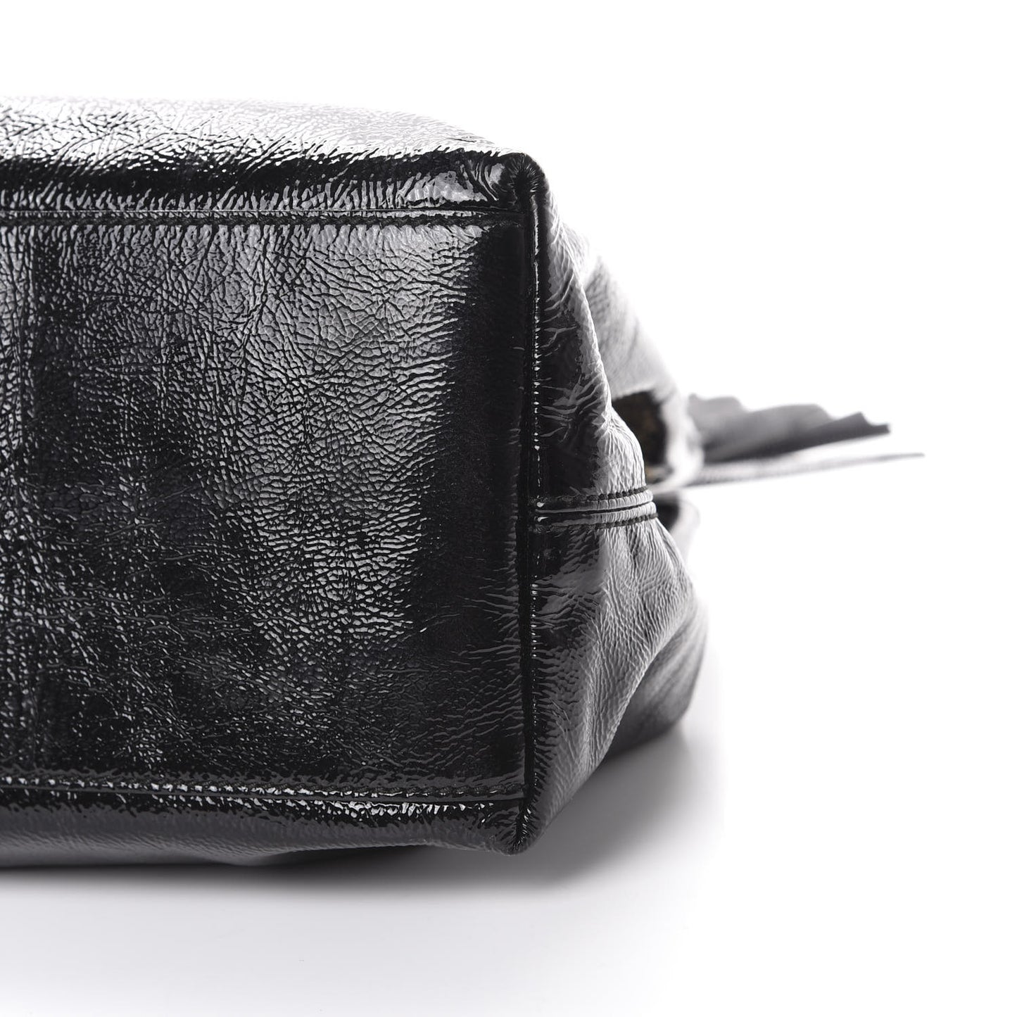 Patent Medium Soho Chain Shoulder Bag Black