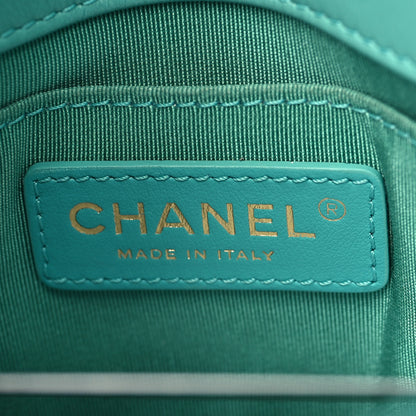 Chanel Calfskin Stitched Small Covered CC Flap Bag Green 6 of 9
