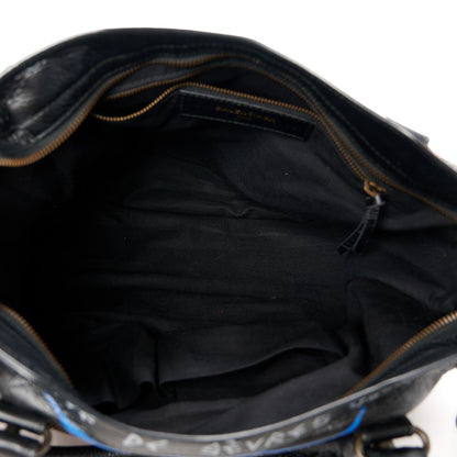 Balenciaga Agneau Graffiti All Over Classic Hardware City Black Vert Rouge 6 of 11