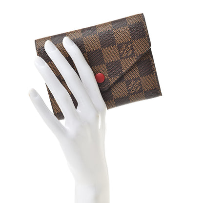 Louis Vuitton Damier Ebene Victorine Wallet Cherry 2 of 8