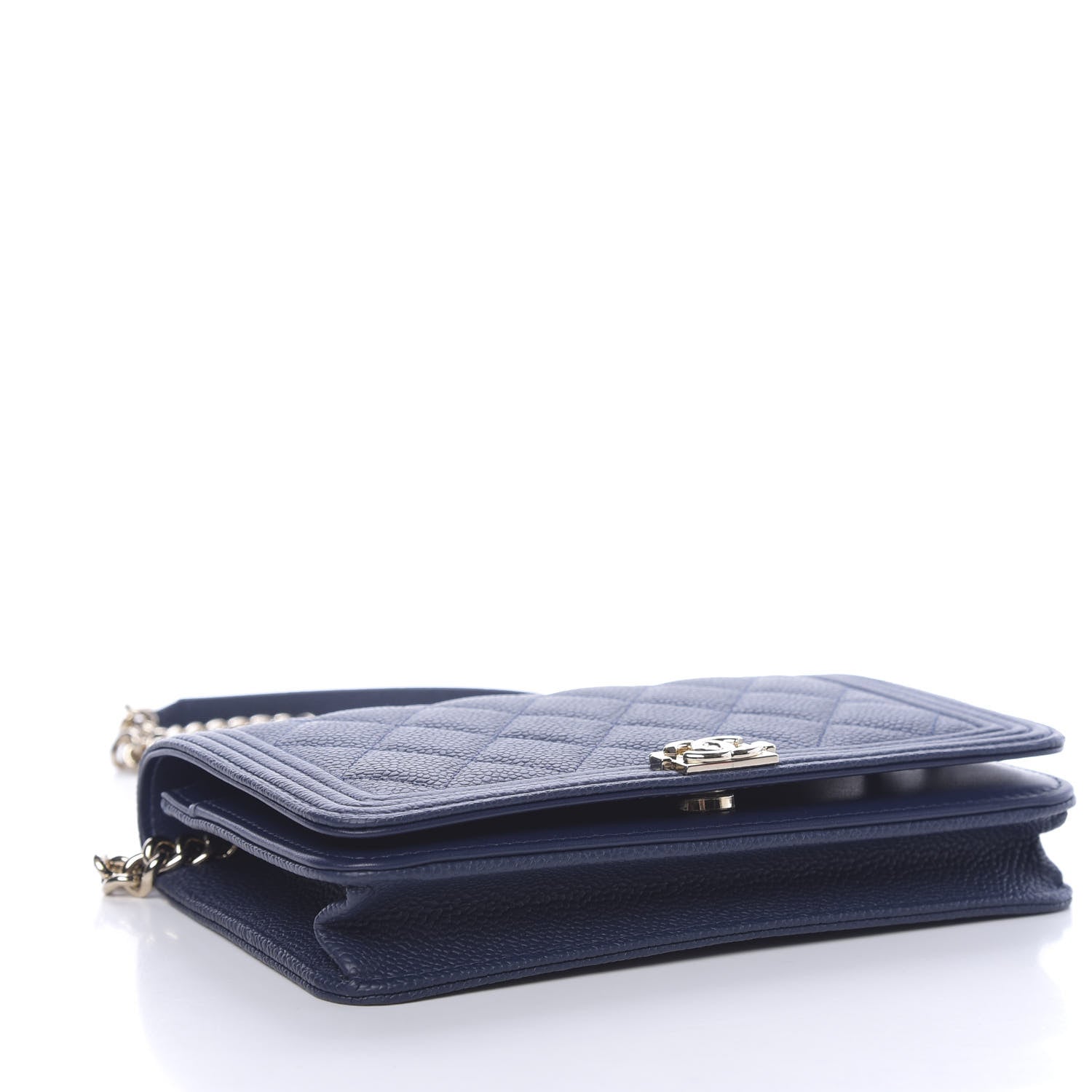 Chanel Caviar Quilted Boy Wallet On Chain WOC Navy 4 of 12