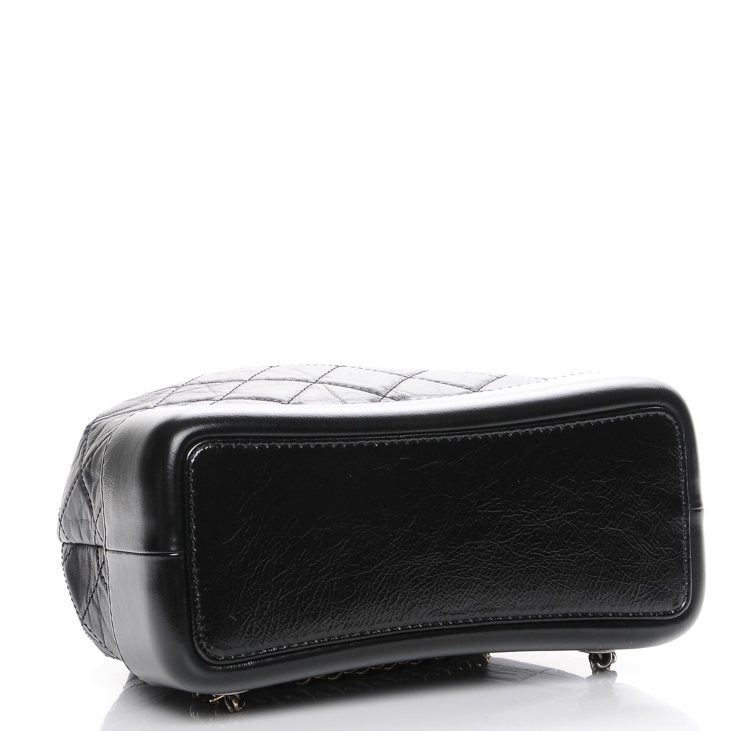 Aged Calfskin Quilted Gabrielle Backpack Black