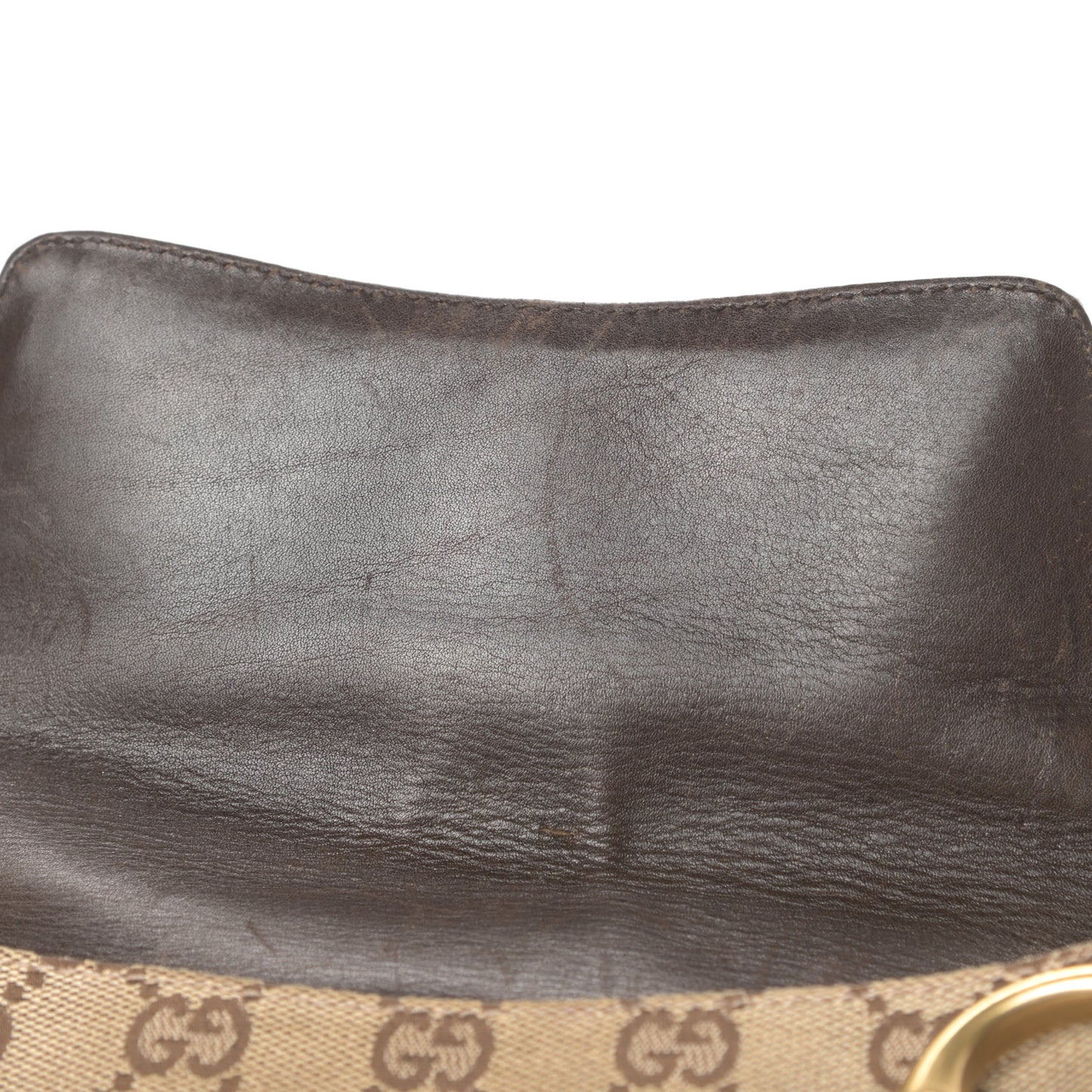 Monogram Studded Horsebit Clutch Dark Brown