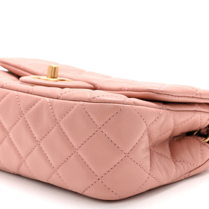 Chanel Lambskin Quilted Mini Rectangular Pearl Crush Flap Dark Pink 10 of 10
