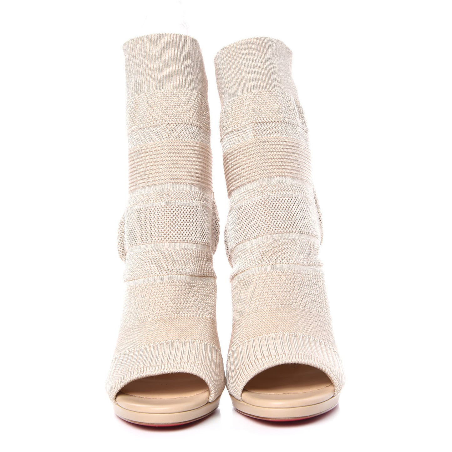 Maille Tricot Nappa Cheminene 120 Sock Ankle Boots 40 Beige