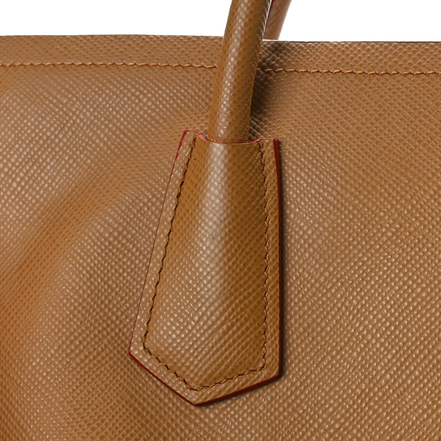 Saffiano Cuir Large Double Bag Caramel Fuoco