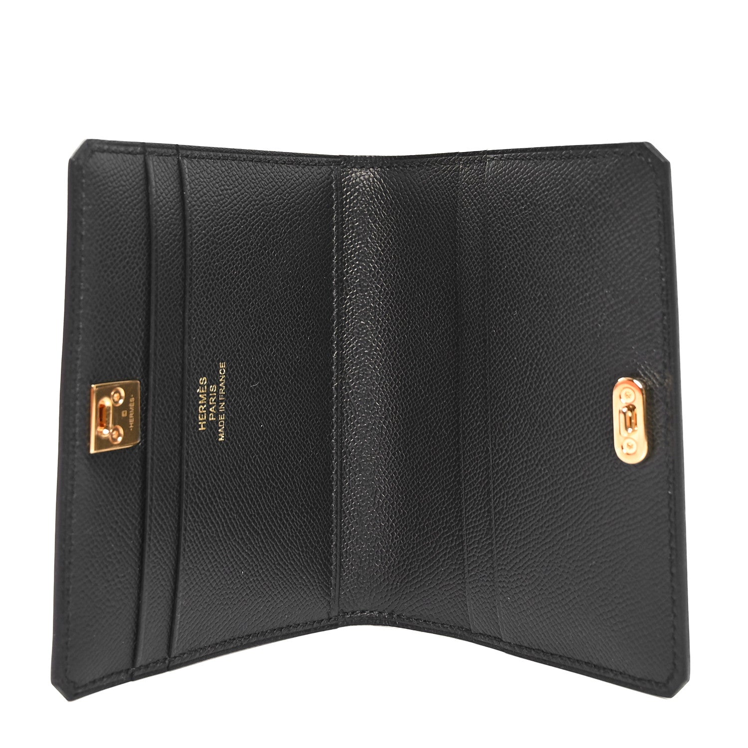Hermes Madame Calfskin Medor Card Holder Black 5 of 9