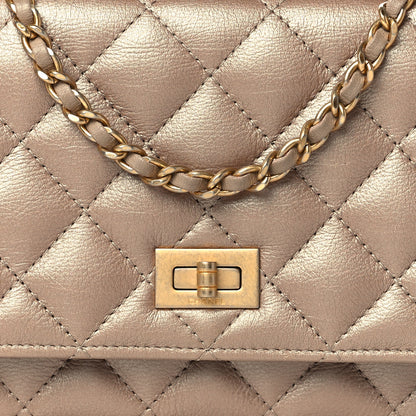 Chanel Metallic Aged Calfskin Reissue Wallet On Chain WOC Gold 8 of 10